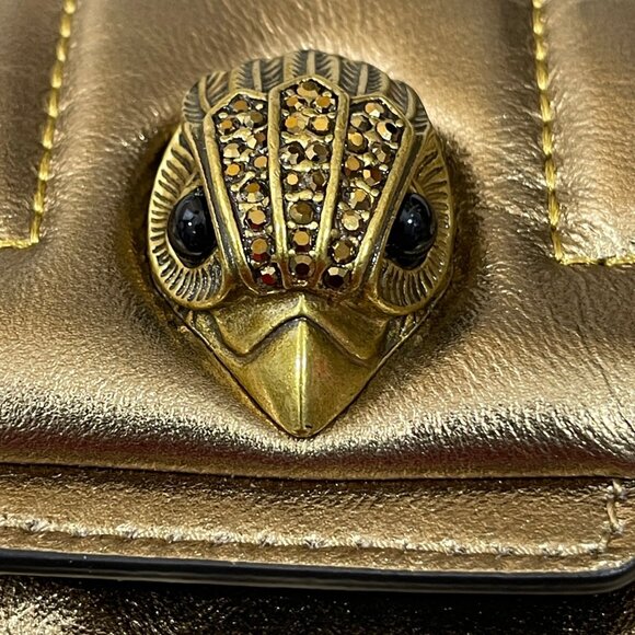 New Kurt Geiger Kensington Mini Bag Purse Gold Chain Quilted Eagle Head - Picture 5 of 11